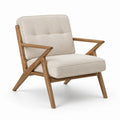 Poltrona in legno e poliestere beige
