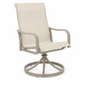 Sedia girevole in alluminio con tessuto beige