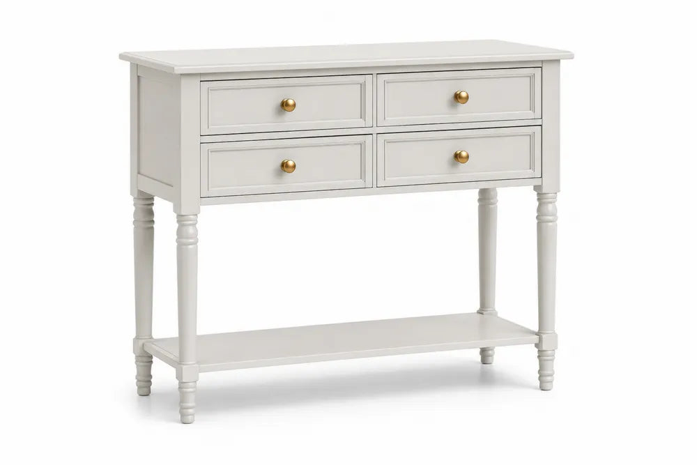 Consolle in Legno con 4 Cassetti Grigio