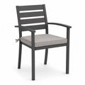 Sedia da Esterno in Alluminio con Cuscino in Poliestere Grigio